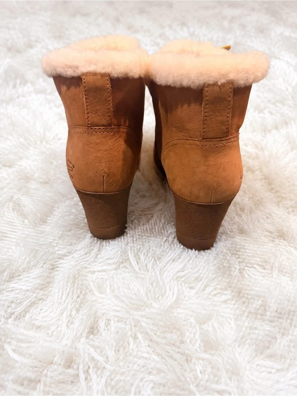 Women's Shearling-Lined Suede Ankle Boots - Tan